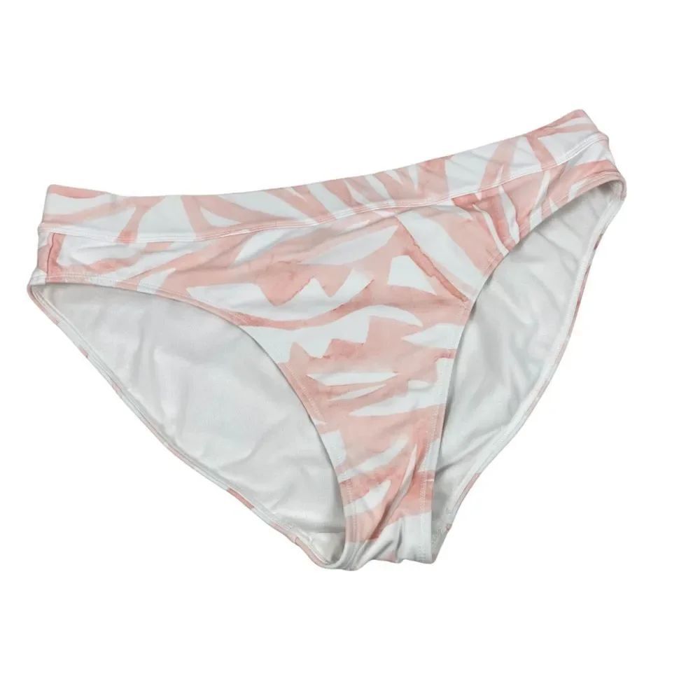 Athleta Pink & White High Waist Swim Bottom size Large
